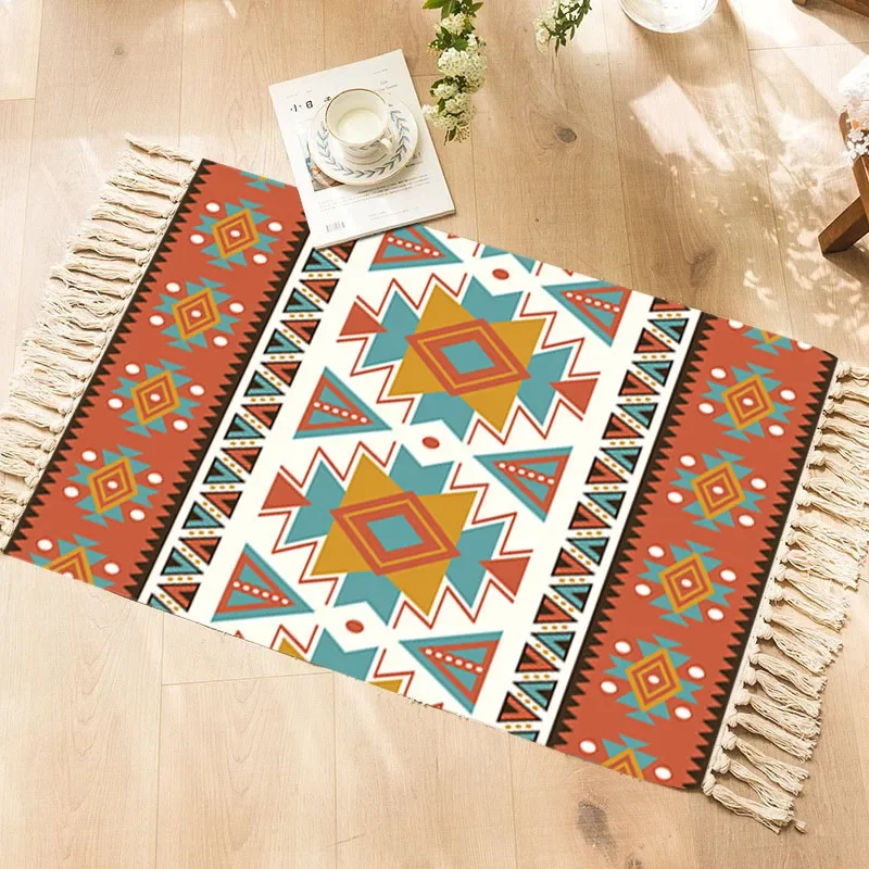 Cotton Linen Boho Rug