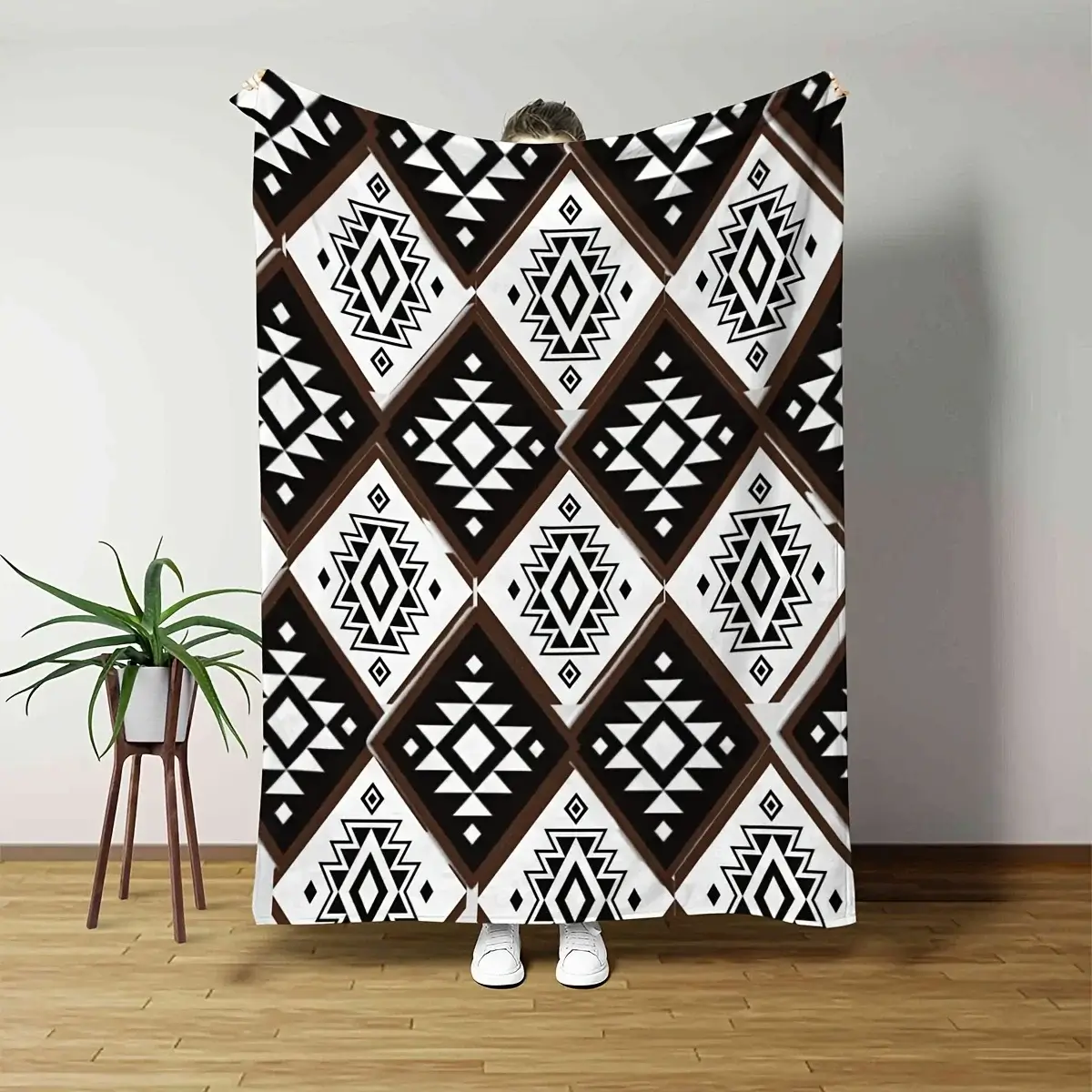 Geometric Knit Throw Blanket