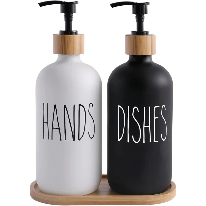 Glass Soap Dispenser Set – Hand & Dish Soap Bottles