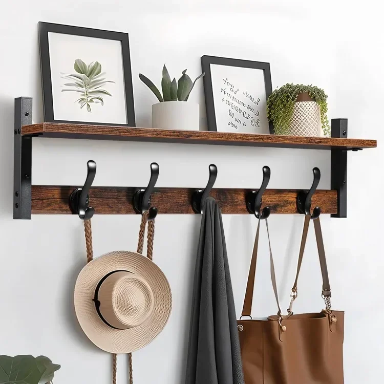Rustic Wall-Mounted Coat Rack