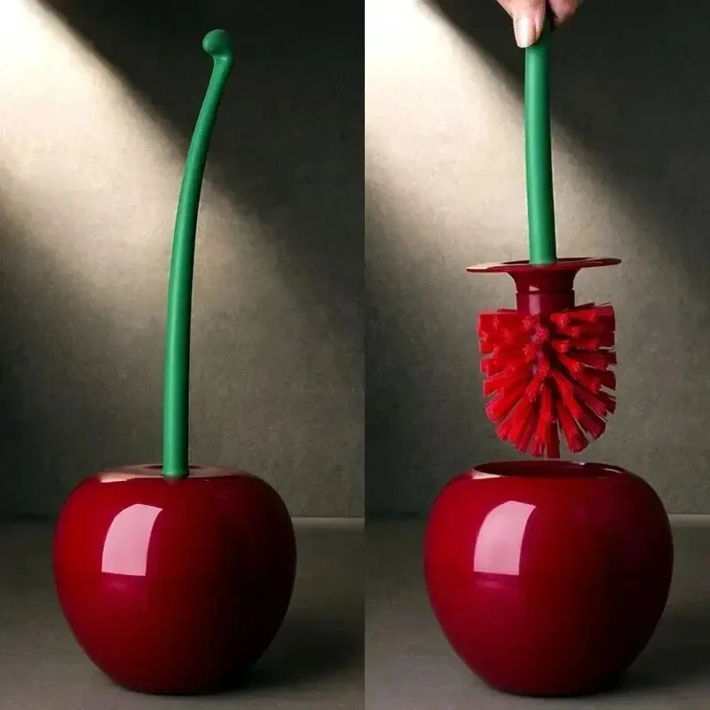 Cherry-Shaped Toilet Brush Set – Cute & Functional Design