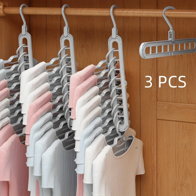 Foldable 9-Hole Hangers Set – Space-Saving Closet Organizer