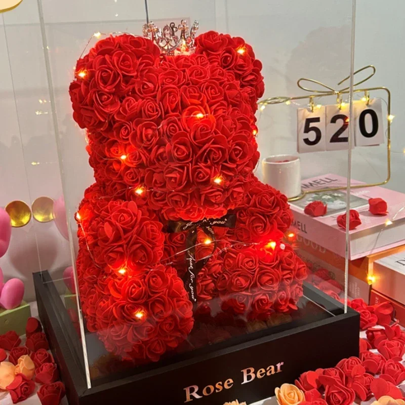 Eternal Rose Teddy Bear – Romantic Gift for Mom or Love