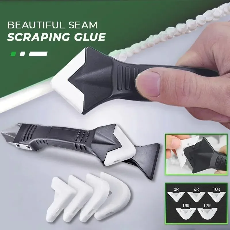 3-in-1 Silicone Caulking & Grout Scraper Tool Kit