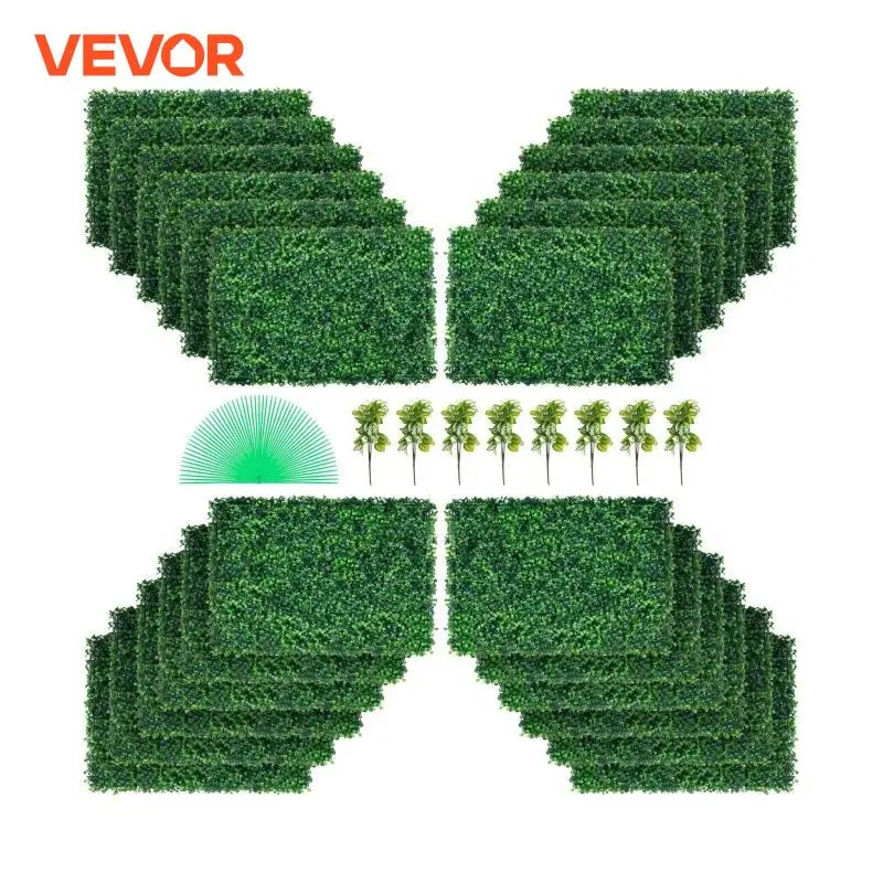 Artificial Boxwood Hedge Panels – 24pcs Green Wall Set